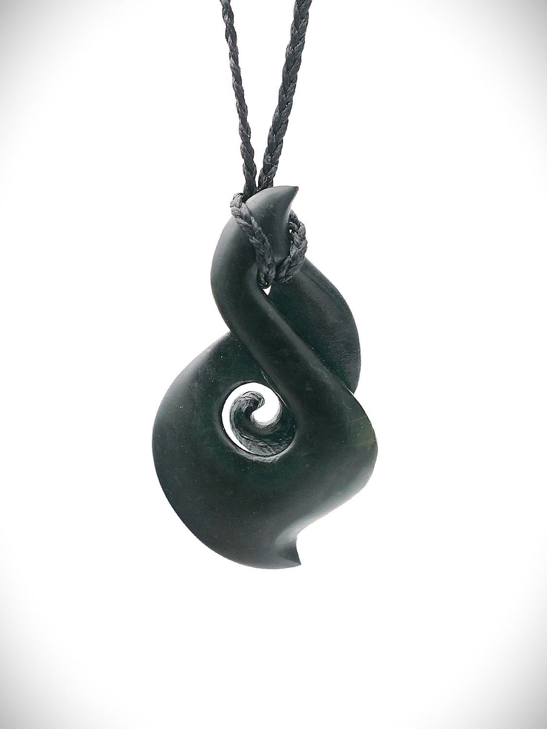 Moko Pounamu Pikorua (Twist) with Koru Genuine NZ Kawakawa Greenstone - Arawa