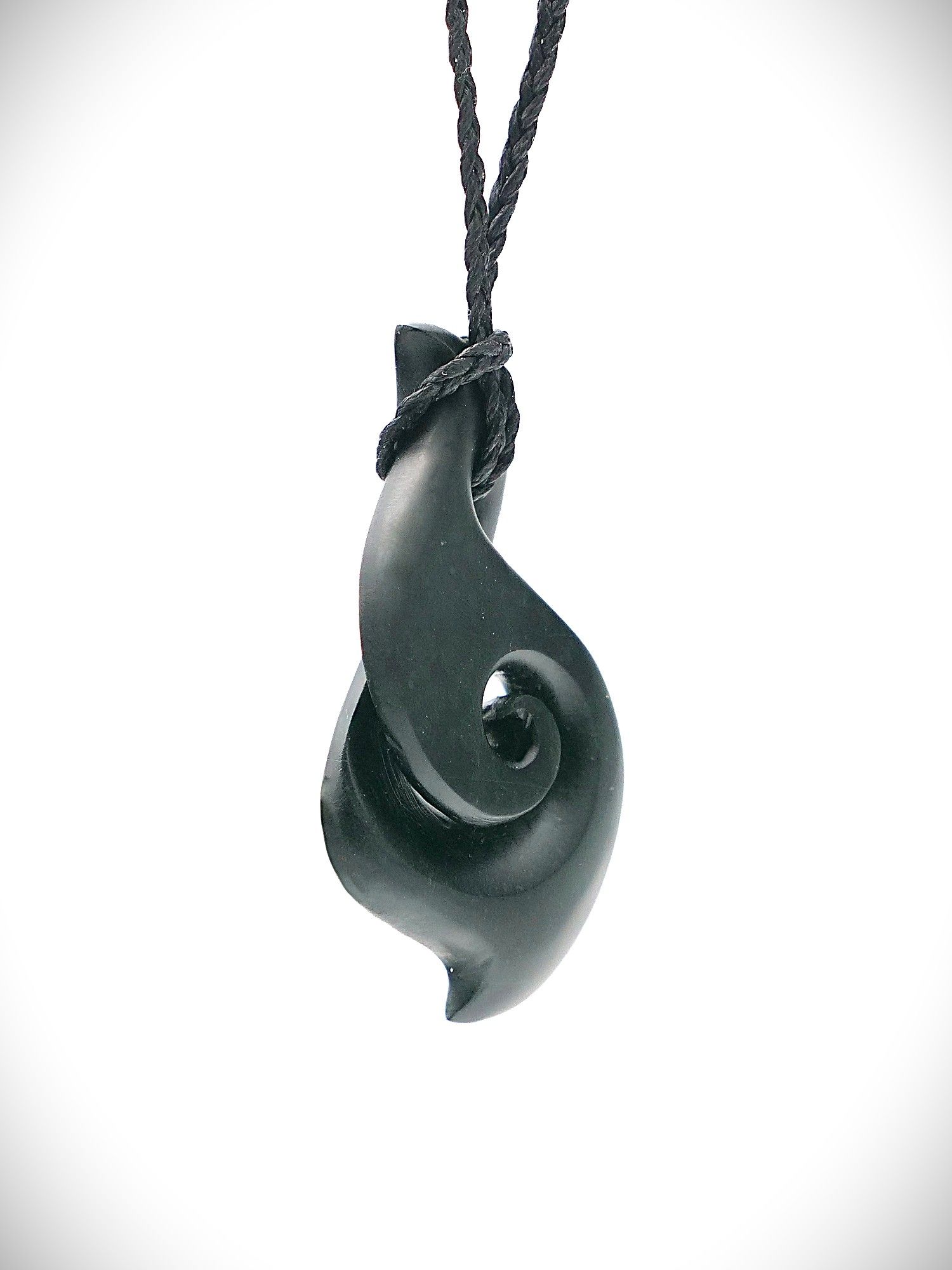 Moko Pounamu Pikorua (Twist) with Koru Genuine NZ Kawakawa Greenstone - Arawa