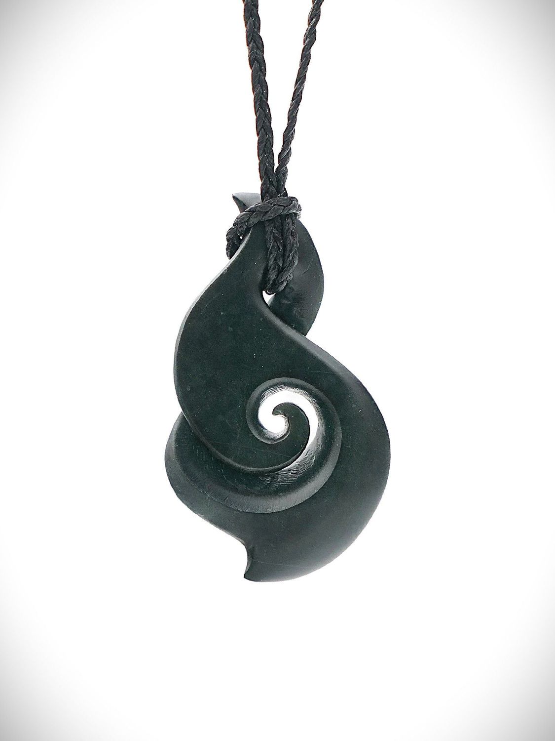 Moko Pounamu Pikorua (Twist) with Koru Genuine NZ Kawakawa Greenstone - Arawa