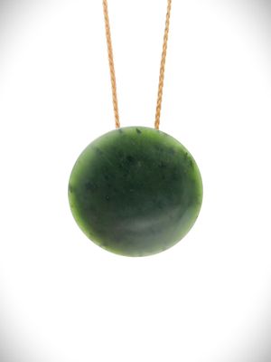 Moko Pounamu Porohita (Disc) NZ Genuine Kawakawa Greenstone - Ohope