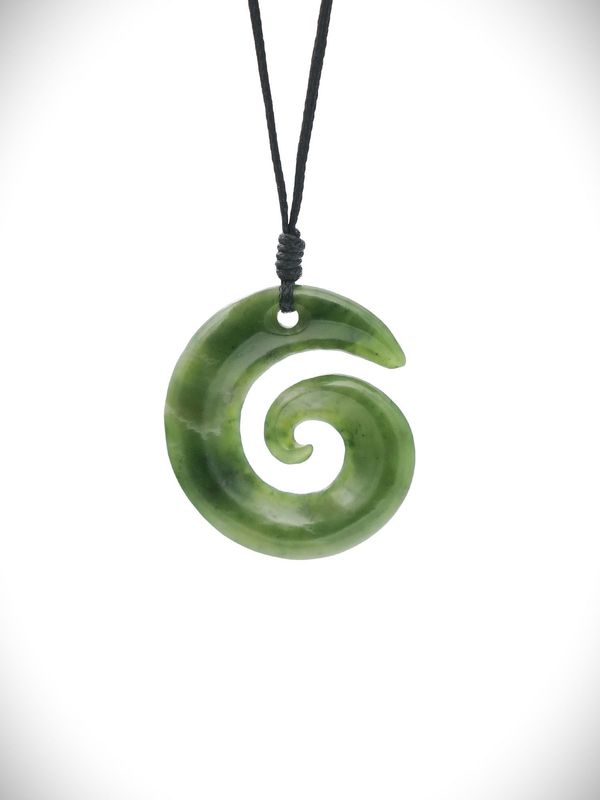 Moko Pounamu Koru Genuine NZ Kahurangi Greenstone - Karere