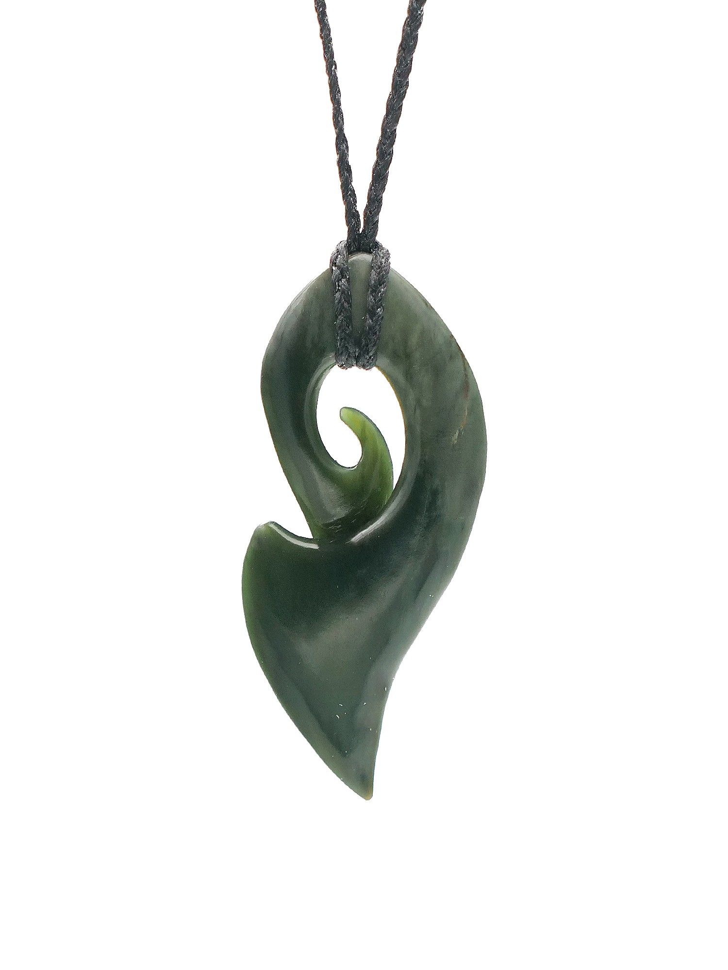 Moko Pounamu Comtemporary Koru NZ Genuine Auhunga Greenstone - Kuratau