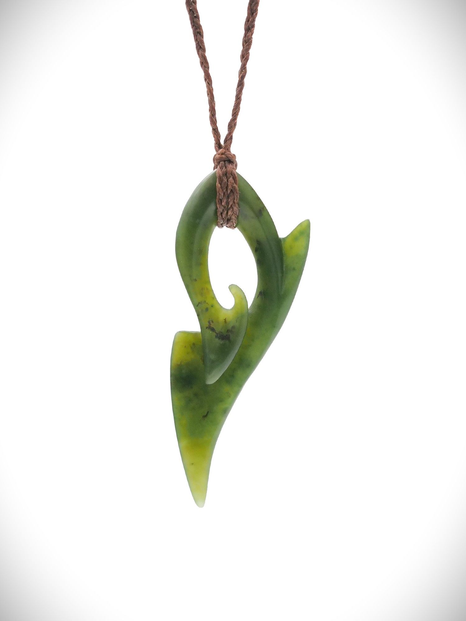 Moko Pounamu Comtemporary Koru NZ Genuine Kawakawa Greenstone - Kohi