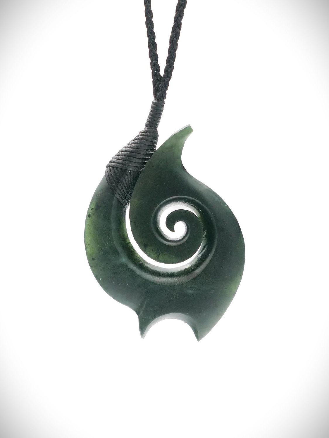 Moko Pounamu Contemporary Koru NZ Genuine Kawakawa Greenstone - Kaiaua Moko Pounamu Contemporary Koru NZ Genuine Kawakawa Greenstone - Kaiaua