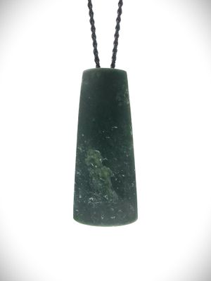 Moko Pounamu Toki NZ Genuine Kawakawa Greenstone - Raukahuri