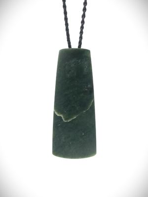Moko Pounamu Toki NZ Genuine Kawakawa Greenstone - Rangitukua