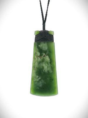 Moko Pounamu Toki Genuine NZ Marsden Flower Greenstone - Paremata