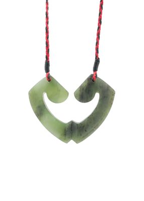Moko Pounamu and Crusade with Heart Kouma (Breastplate) Genuine NZ Hapopo Greenstone #5 Moko Pounamu and Crusade with Heart Kouma (Breastplate) Genuine NZ Hapopo Greenstone #5
