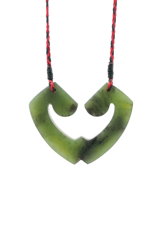 Moko Pounamu and Crusade with Heart Kouma (Breastplate) Genuine NZ Hapopo Greenstone #3