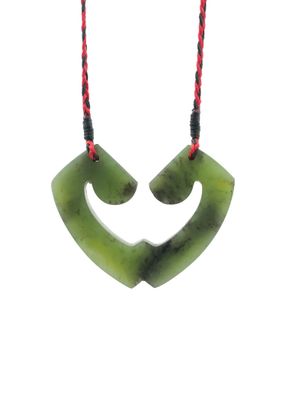 Moko Pounamu and Crusade with Heart Kouma (Breastplate) Genuine NZ Hapopo Greenstone #3 Moko Pounamu and Crusade with Heart Kouma (Breastplate) Genuine NZ Hapopo Greenstone #3