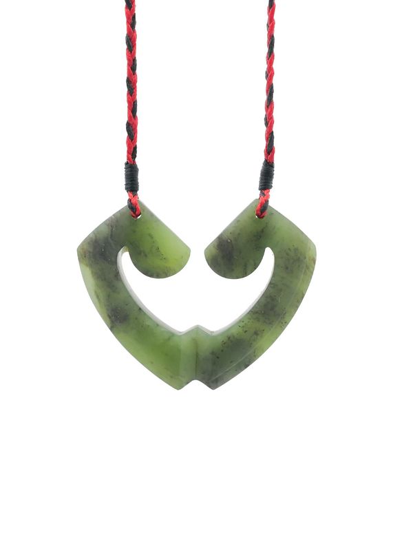 Moko Pounamu and Crusade with Heart Kouma (Breastplate) Genuine NZ Hapopo Greenstone #6