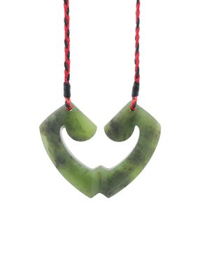 Moko Pounamu and Crusade with Heart Kouma (Breastplate) Genuine NZ Hapopo Greenstone #6 Moko Pounamu and Crusade with Heart Kouma (Breastplate) Genuine NZ Hapopo Greenstone #6
