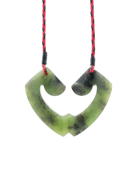 Moko Pounamu and Crusade with Heart Kouma (Breastplate) Genuine NZ Hapopo Greenstone #8