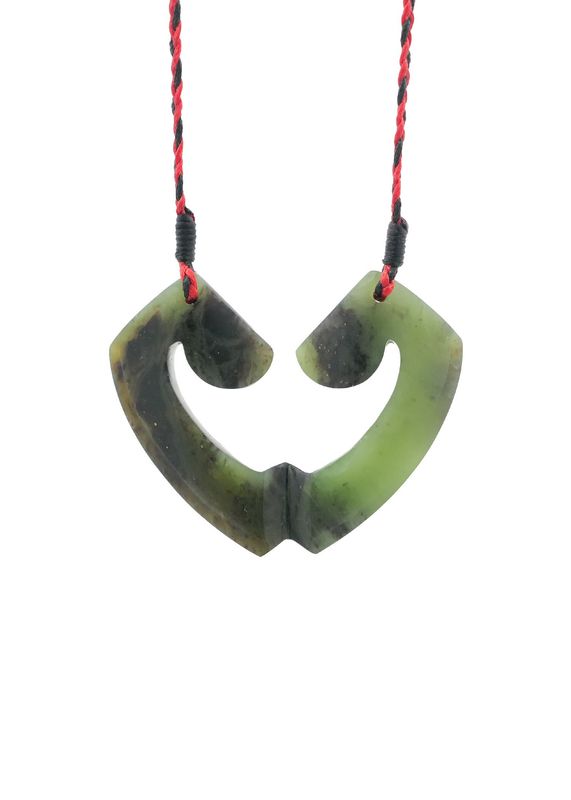 Moko Pounamu and Crusade with Heart Kouma (Breastplate) Genuine NZ Hapopo Greenstone #9