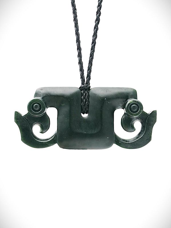Moko Pounamu Peka Peka NZ Genuine Kawakawa Greenstone -Ngapuhi