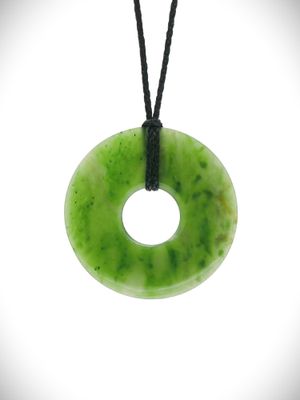 Moko Pounamu Porohita (Disc) Koru NZ Genuine Kahurangi Greenstone  - Ngata
