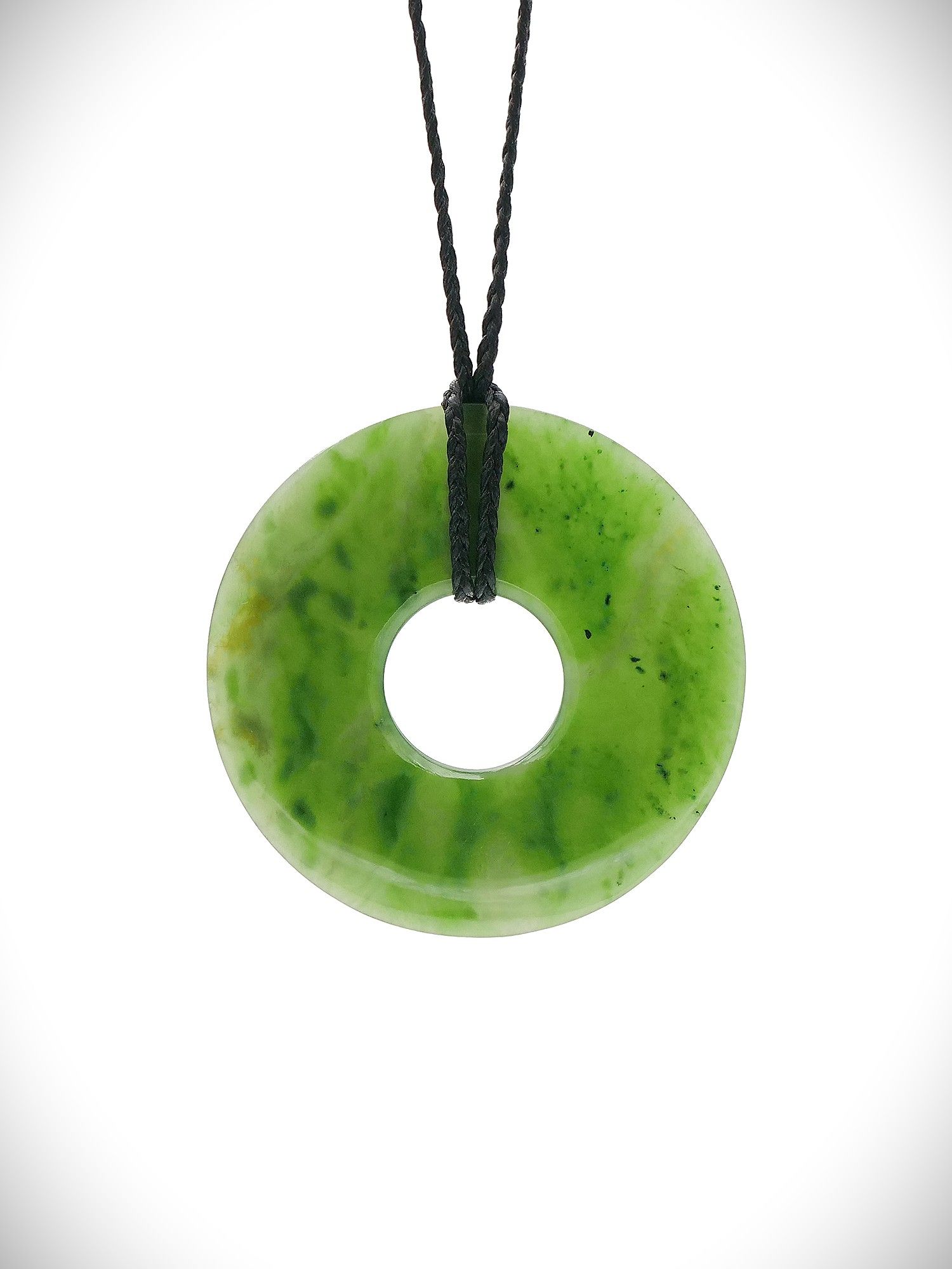 Moko Pounamu Porohita (Disc) Koru NZ Genuine Kahurangi Greenstone  - Ngata