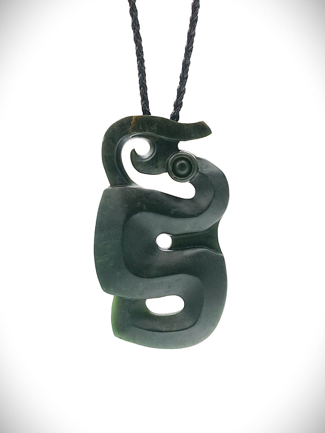 Moko Pounamu Manaia NZ Genuine Kawakawa Greenstone - Ohiora