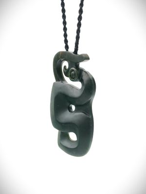 Kawakawa Manaia Pounamu Pendant | Maori Greenstone Necklace