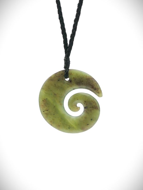 Moko Pounamu Koru NZ Genuine Hapopo Greenstone - Huinga