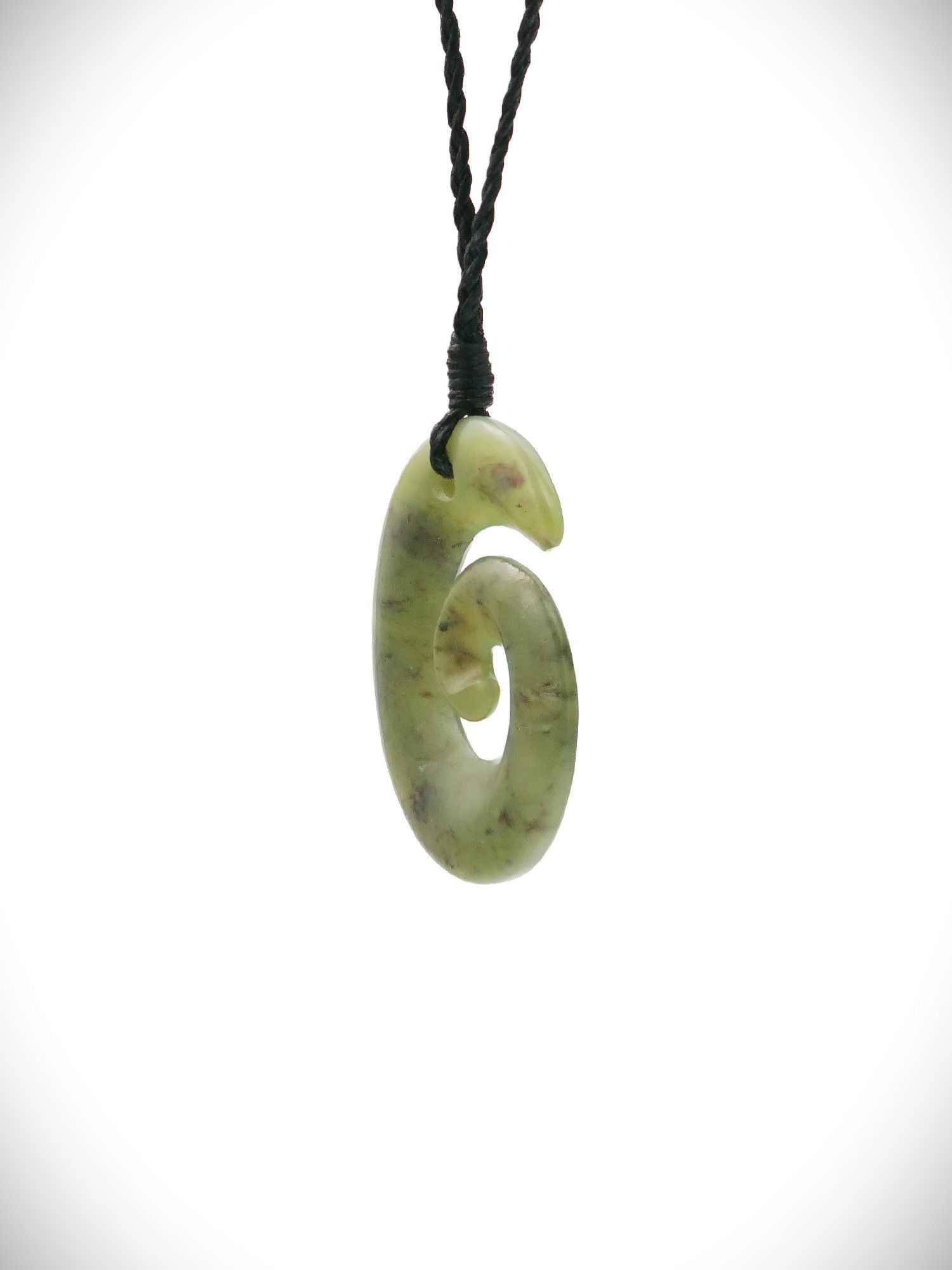 Moko Pounamu Koru NZ Genuine Hapopo Greenstone - Mahoe