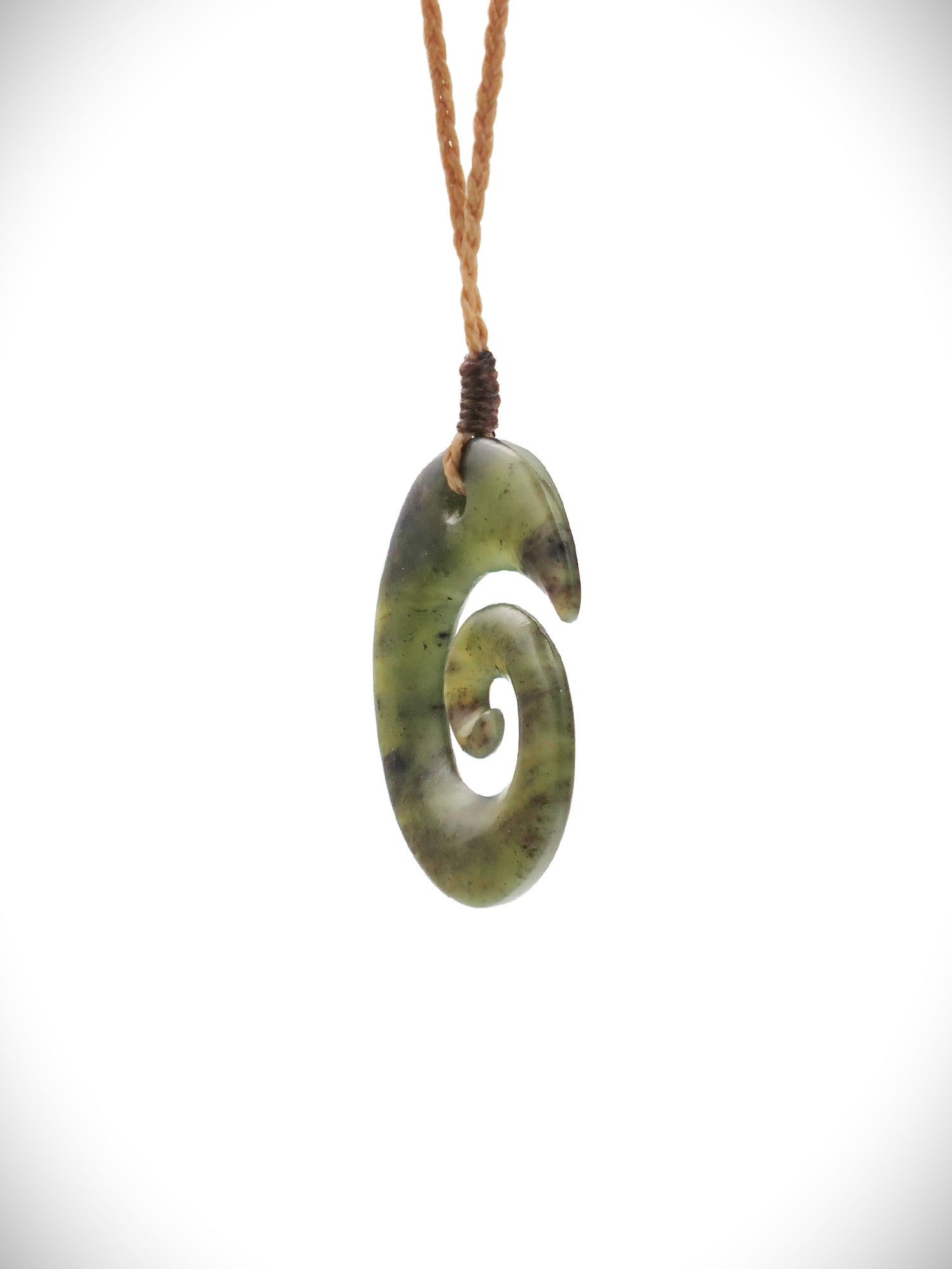 Moko Pounamu Koru NZ Genuine Hapopo Greenstone - Opunake