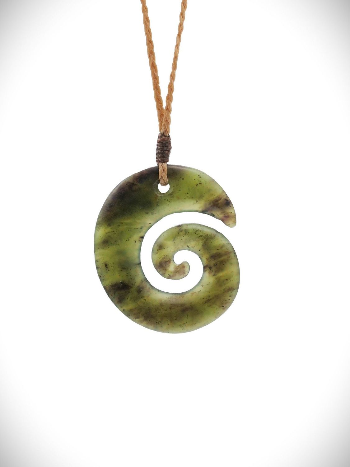 Moko Pounamu Koru NZ Genuine Hapopo Greenstone - Opunake