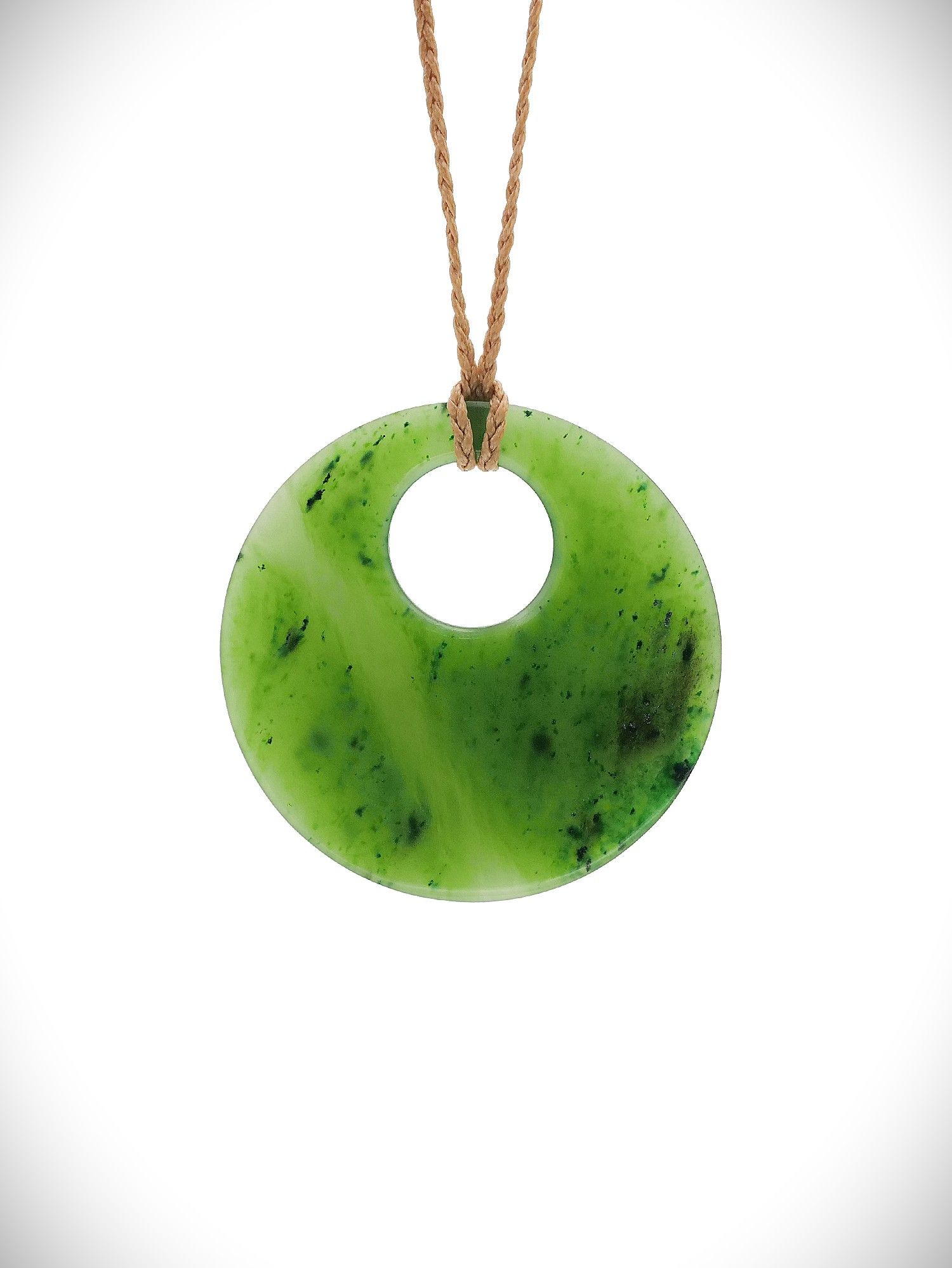 Moko Pounamu Porohita (Disc) Koru NZ Genuine Kahurangi Greenstone  - Moana