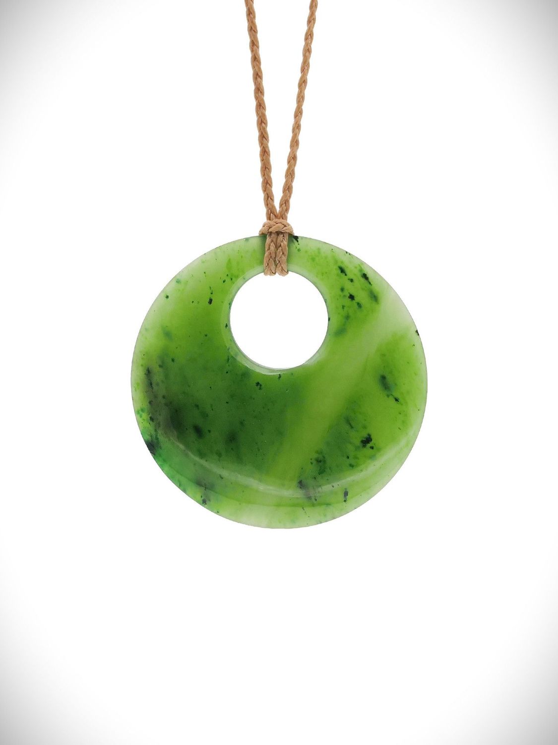 Moko Pounamu Porohita (Disc) Koru NZ Genuine Kahurangi Greenstone  - Moana