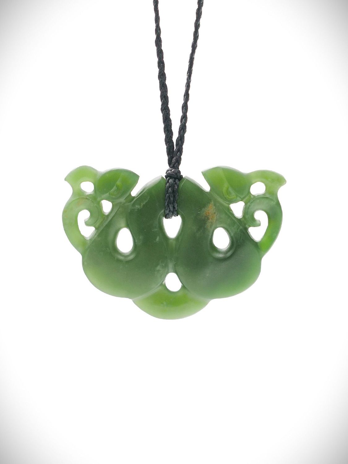 Moko Pounamu Peka Peka NZ Genuine Kawakawa Greenstone - Maungarei