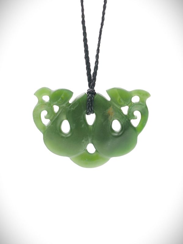Moko Pounamu Peka Peka NZ Genuine Kawakawa Greenstone - Maungarei