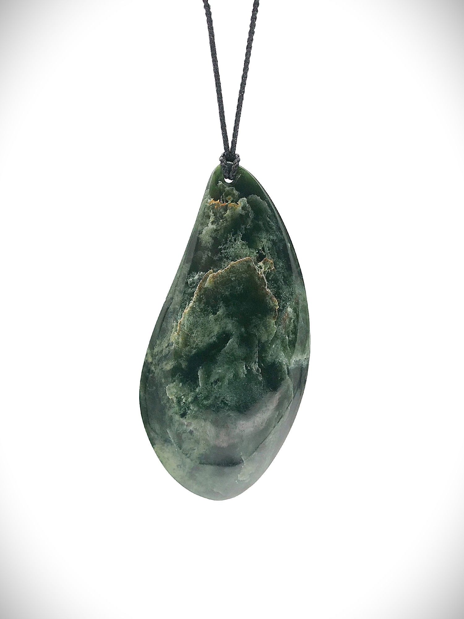 Moko Pounamu Roimata (Teardrop) NZ Genuine Kawakawa Flower Greenstone - Motiti