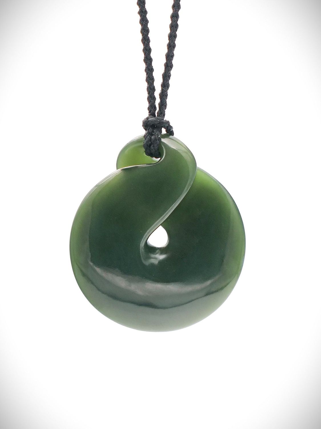 Moko Pounamu Single Pikorua (Twist) NZ Genuine Kawakawa Greenstone - Ohaeawai