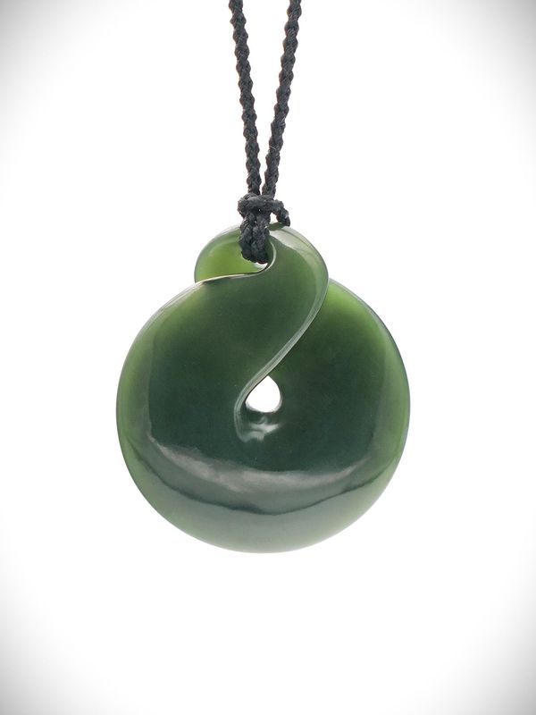 Moko Pounamu Single Pikorua (Twist) NZ Genuine Kawakawa Greenstone - Ohaeawai