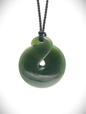 Moko Pounamu Single Pikorua (Twist) NZ Genuine Kawakawa Greenstone - Ohaeawai Moko Pounamu Single Pikorua (Twist) NZ Genuine Kawakawa Greenstone - Ohaeawai