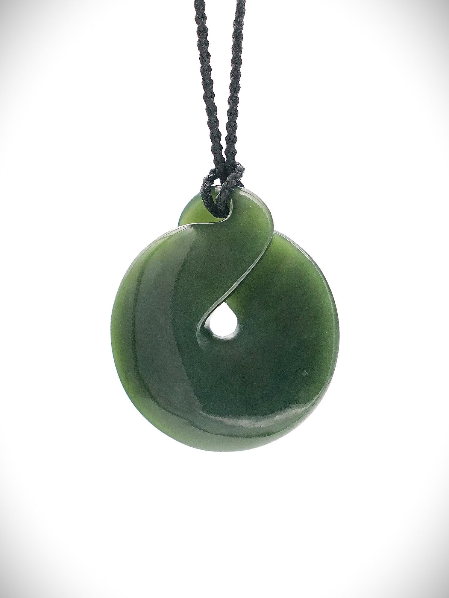 Moko Pounamu Single Pikorua (Twist) NZ Genuine Kawakawa Greenstone - Ohaeawai