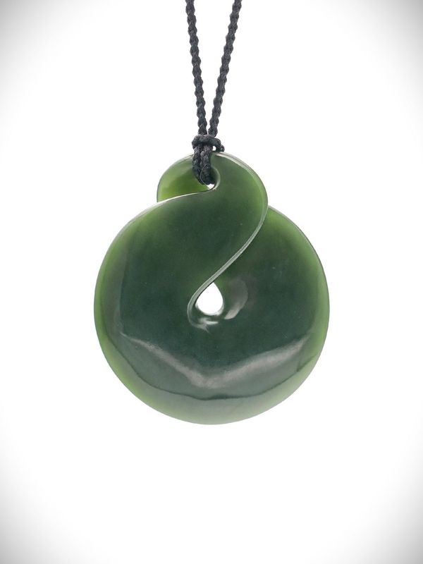 Moko Pounamu Single Pikorua (Twist) NZ Genuine Kawakawa Greenstone - Tihi