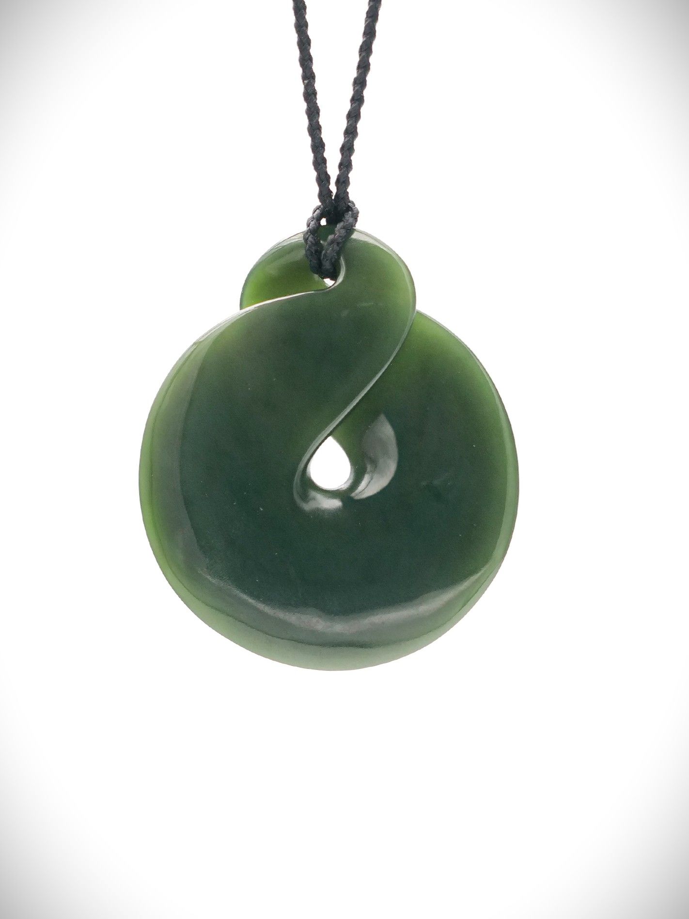 Moko Pounamu Single Pikorua (Twist) NZ Genuine Kawakawa Greenstone - Tihi
