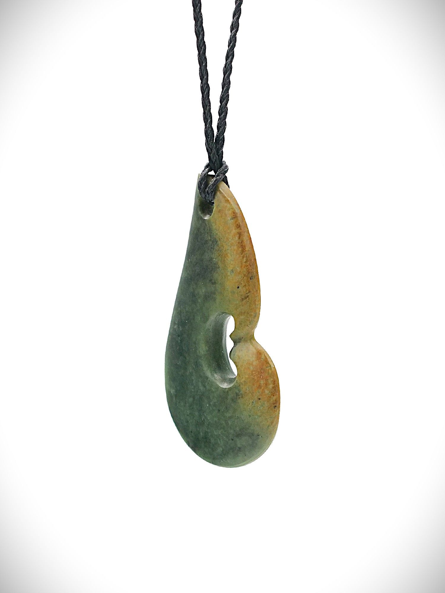 Moko Pounamu Genuine NZ Kawakawa Greenstone Drop Pendant - Takitimu