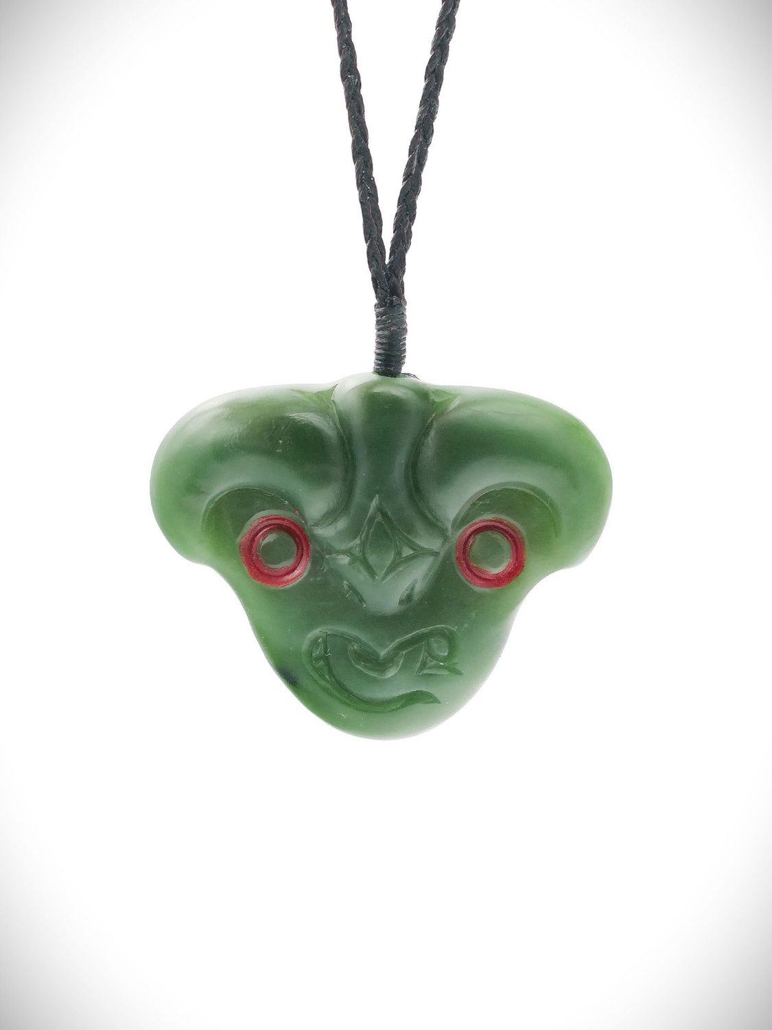 Moko Pounamu Hei Tiki NZ Genuine Kahurangi Greenstone - Wairoto