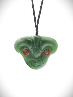 Moko Pounamu Koruru NZ Genuine Kahurangi Greenstone - Wairoto Moko Pounamu Koruru NZ Genuine Kahurangi Greenstone - Wairoto