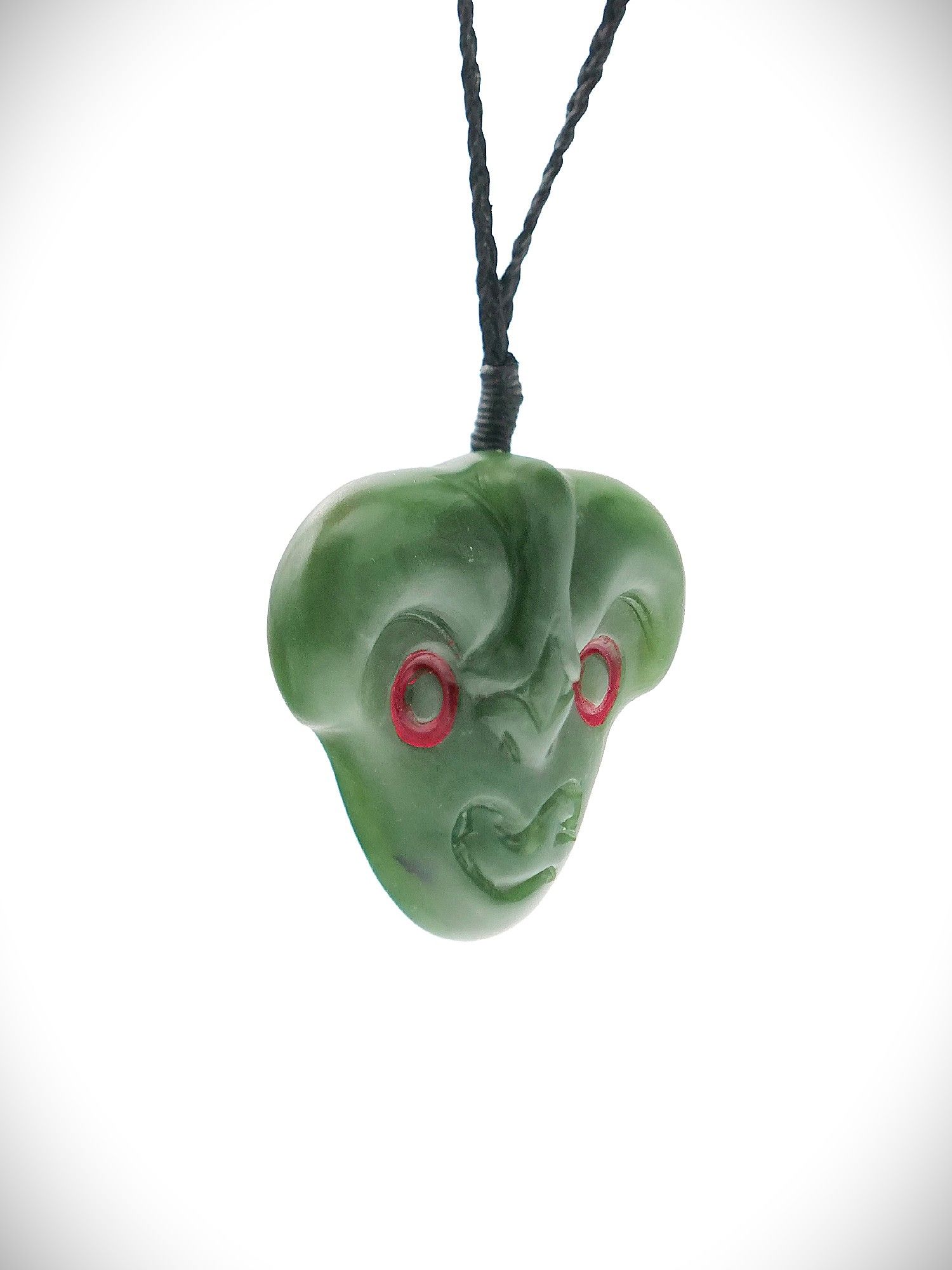 Moko Pounamu Hei Tiki NZ Genuine Kahurangi Greenstone - Wairoto