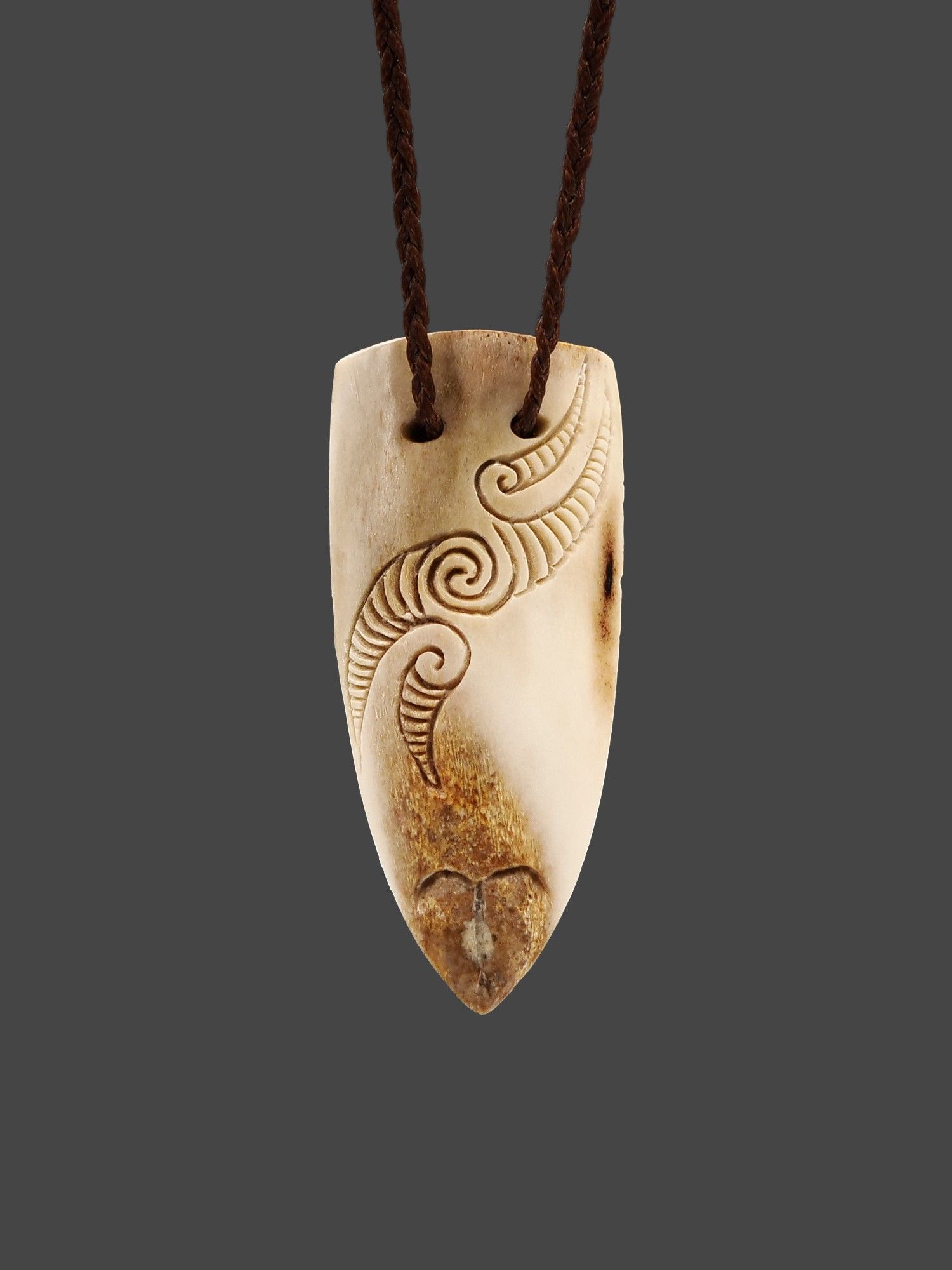 Moko Pounamu, Rei Niho Whale Bone Carving - Te Rua