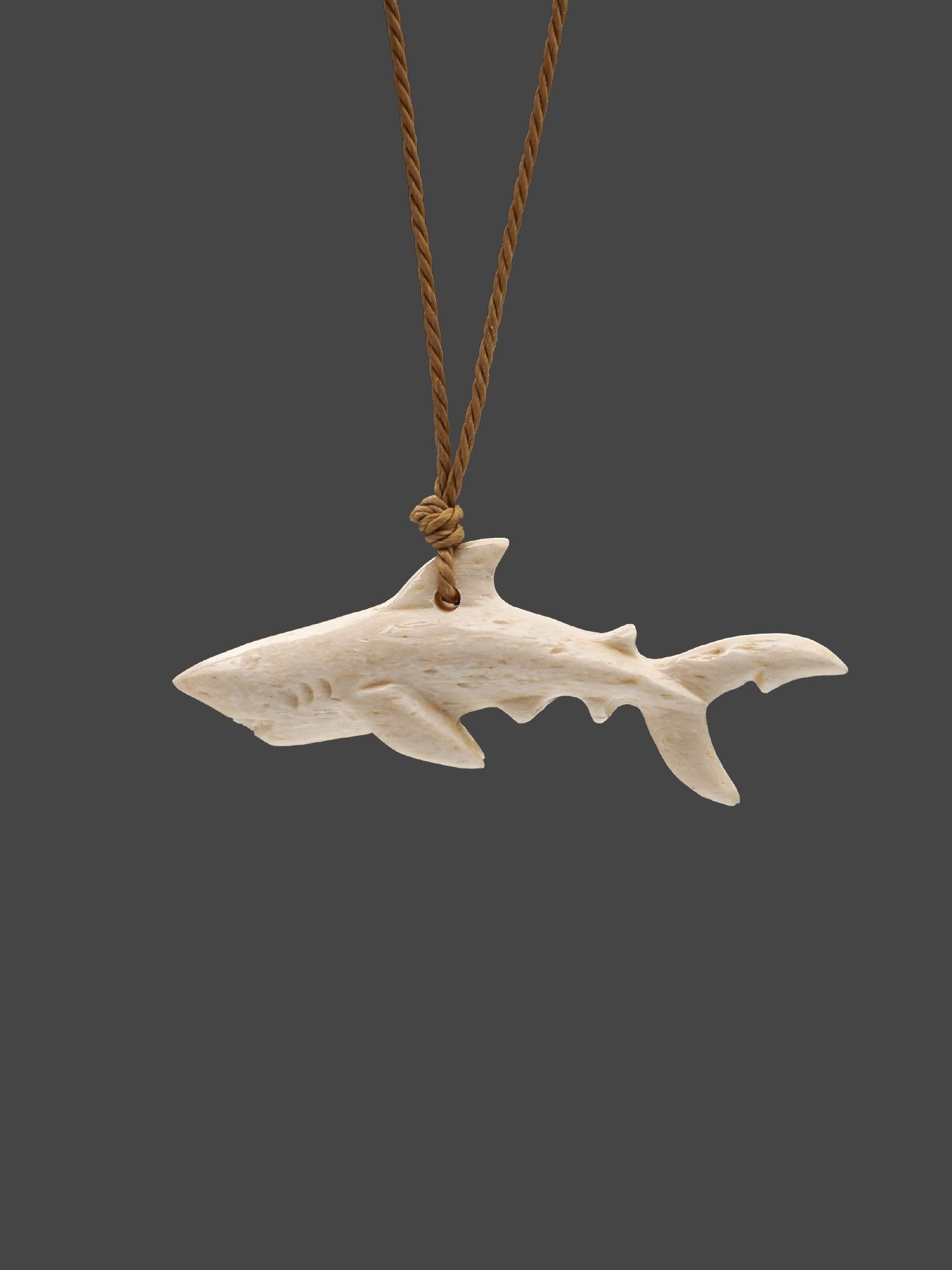 Moko Pounamu Mango Genuine Whale Bone Carving - Tarata