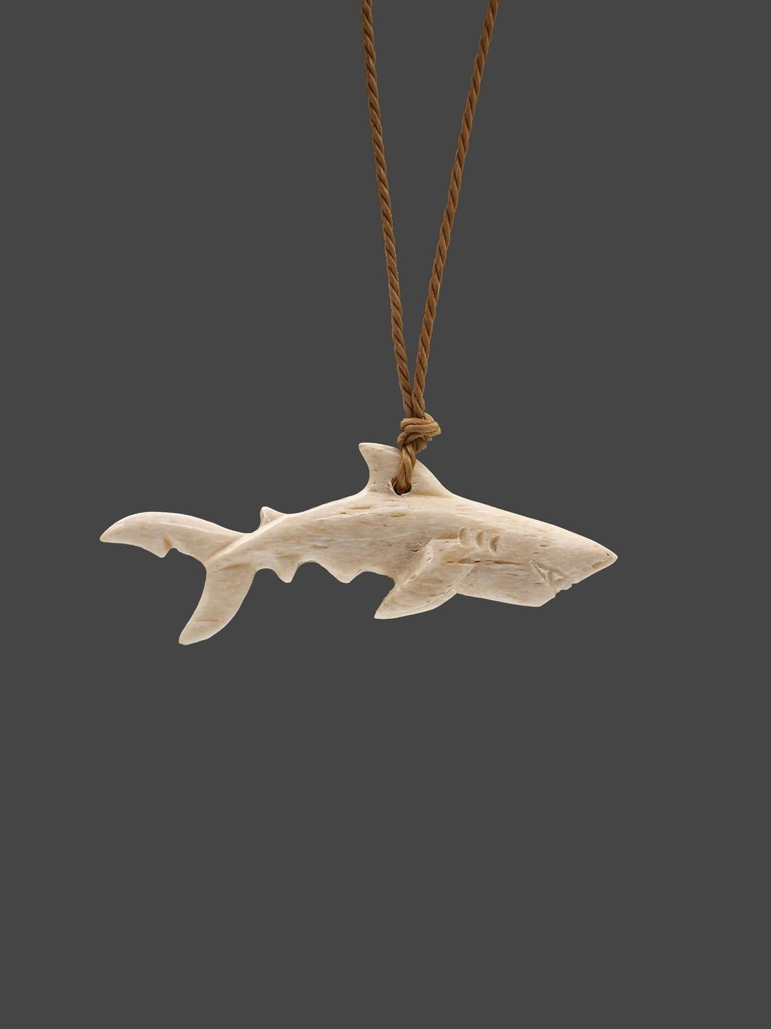 Moko Pounamu Mango Genuine Whale Bone Carving - Tarata