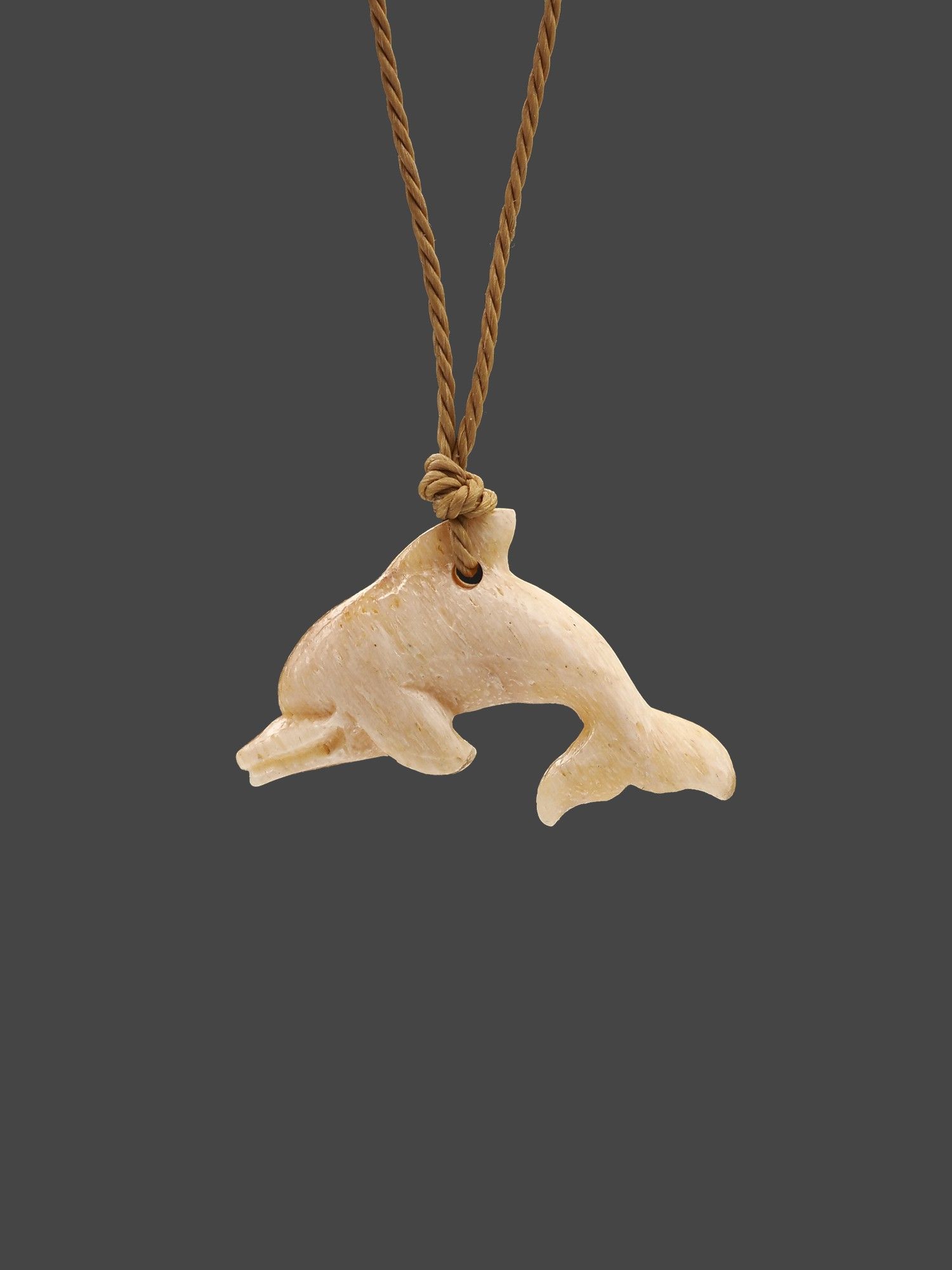 Moko Pounamu Dolphin Whale Bone Carving - Tihi