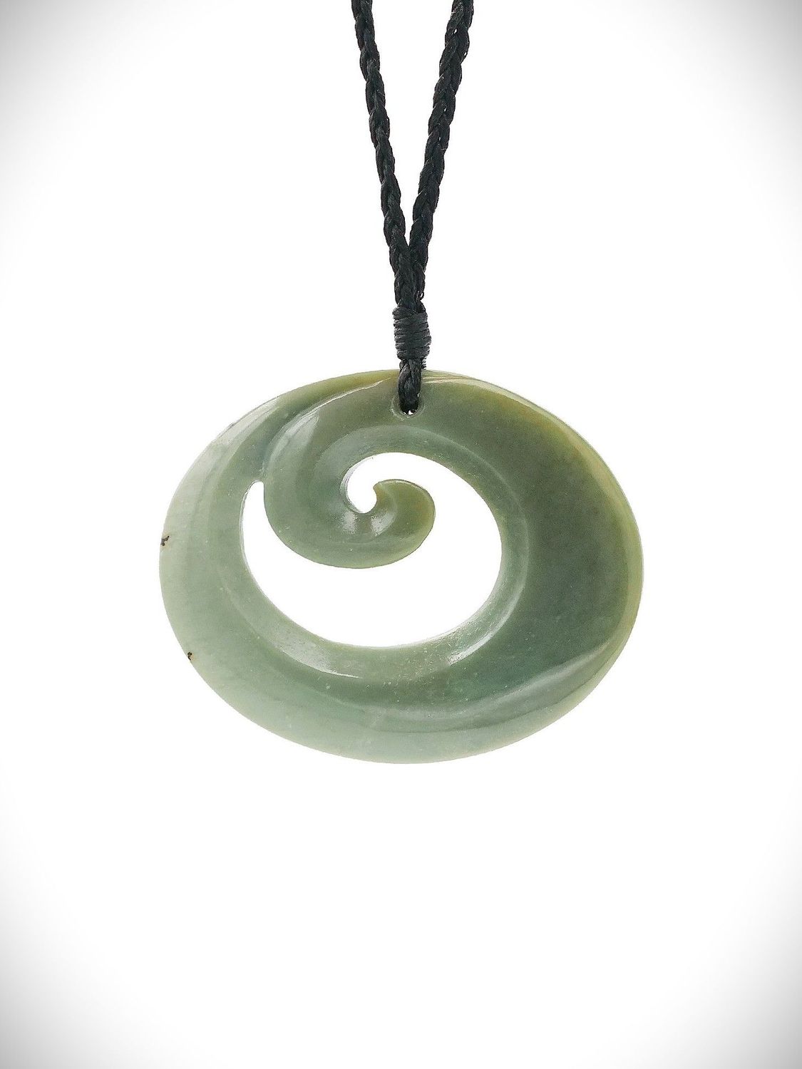 Moko Pounamu Koru Genuine NZ Inanga Greenstone - Toa