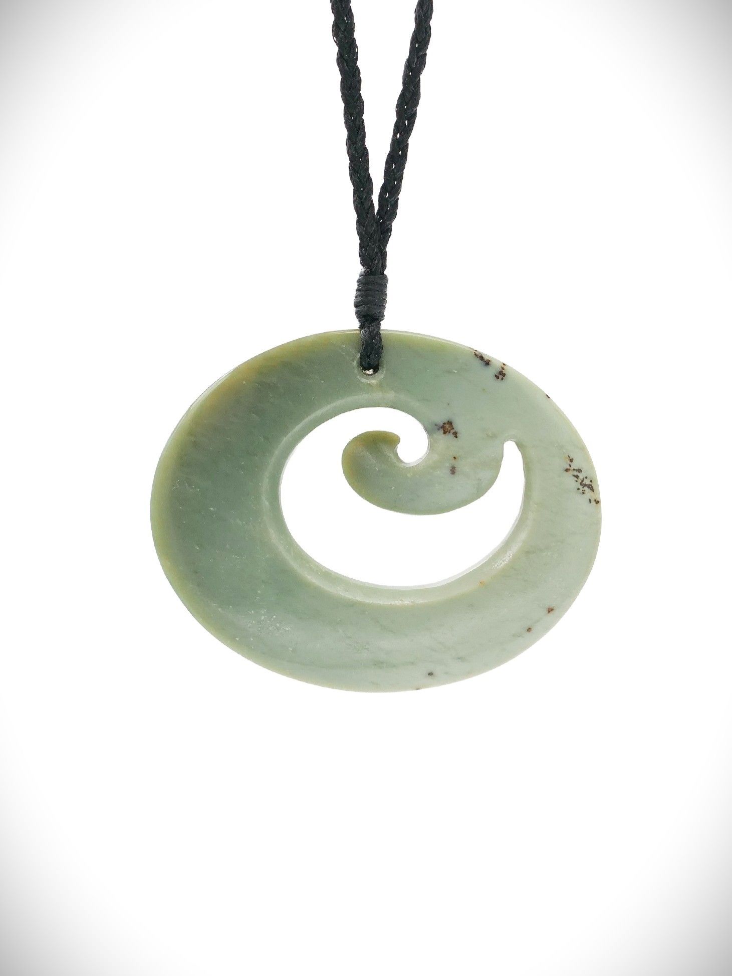 Moko Pounamu Koru Genuine NZ Inanga Greenstone - Toa