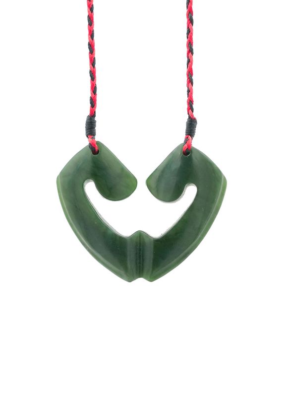 Moko Pounamu and Crusade with Heart Kouma (Breastplate) Genuine NZ Hapopo Greenstone #22 Moko Pounamu and Crusade with Heart Kouma (Breastplate) Genuine NZ Hapopo Greenstone #22