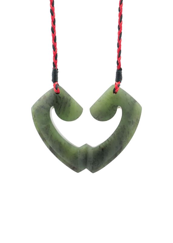 Moko Pounamu and Crusade with Heart Kouma (Breastplate) Genuine NZ Hapopo Greenstone #25 Moko Pounamu and Crusade with Heart Kouma (Breastplate) Genuine NZ Hapopo Greenstone #25